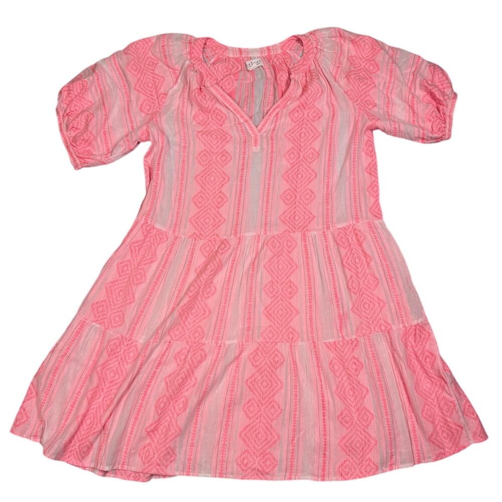 Velvet By Graham & Spencer Womens Size L Sophie Puff Sleeve Jacquard Dress